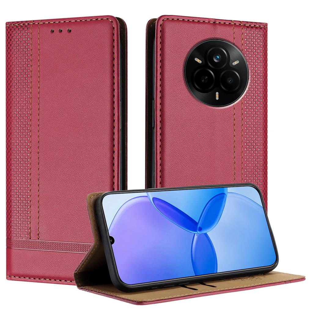For Realme 14 Pro 5G Case L-Shaped Grid Pattern Leather Stand Phone Cover with Card Slots