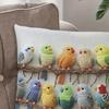 2D-Druck Ohne Inlett Bunter Papagei Niedlicher Vogel Dekorative Kissenhülle Hautfreundlich Weich Kurzer Plüsch Sofakissen Wohnzimmer Nachttisch Kissenbezug