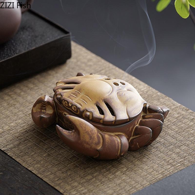 Creative Crab Shape Ceramic Insence Burner Aromatherapy Tray Room Aroma Diffuser Censer Incense Ash Plate Home Aroma Container