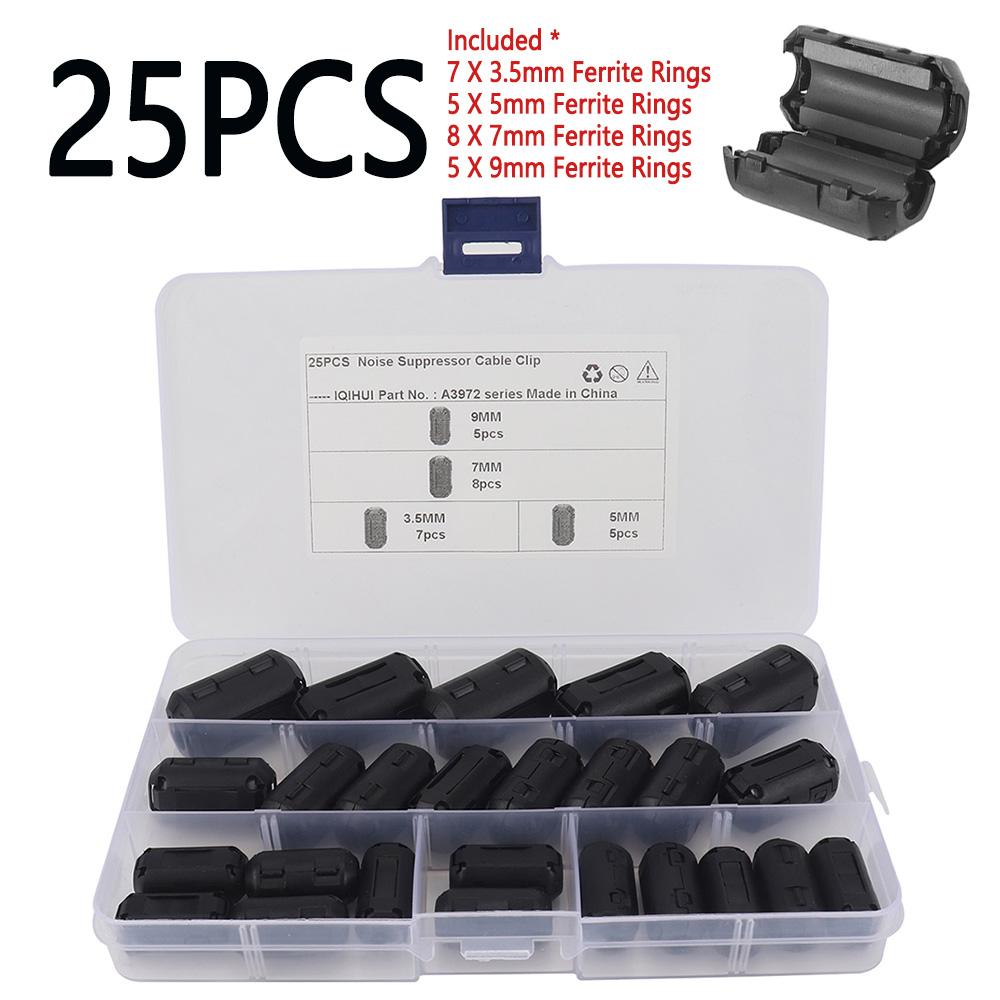 10-50 szt. 3,5/5/7/9/13 mm zaciskany pierścień ferrytowy rdzeń ferrytowy koralik zacisk dławik EMI RFI filtr szumów zacisk zatrzaskowy do kabla
