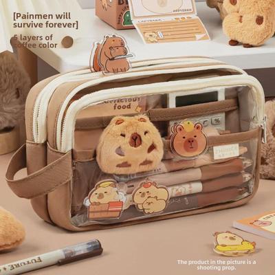 Capibara Five-Layer Large Capacity Pencil Case for Girls - Junior High Edition