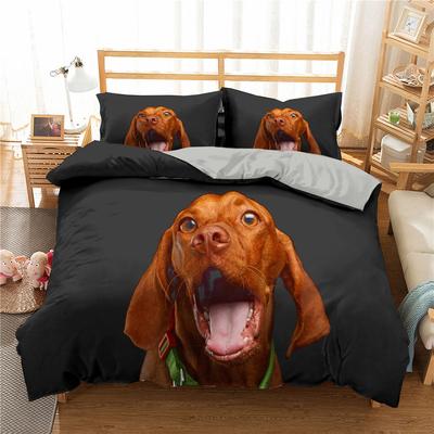 Biancheria da letto e set da letto Animali Stampati in 3D, Leoni, Tigri, Panda, Cani Domestici, Copripiumino Cartoon, Set da Letto Singolo Confortevole, 2 Pezzi, 3 Pezzi