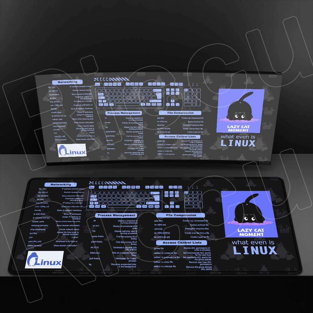 Programmer Office Laptop Soft Mousepad Linux Commands Line Desktop Mat xmm Office Computer Shortcuts Carpet PC Accessories