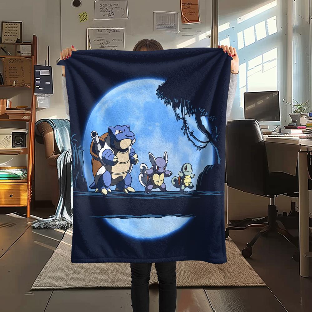 Pokémon Cartoon pattern Flannel Blanket, High quality Comfortable for All Seasons, Home Decor, Warmth and Comfort, Perfect for Gifts.