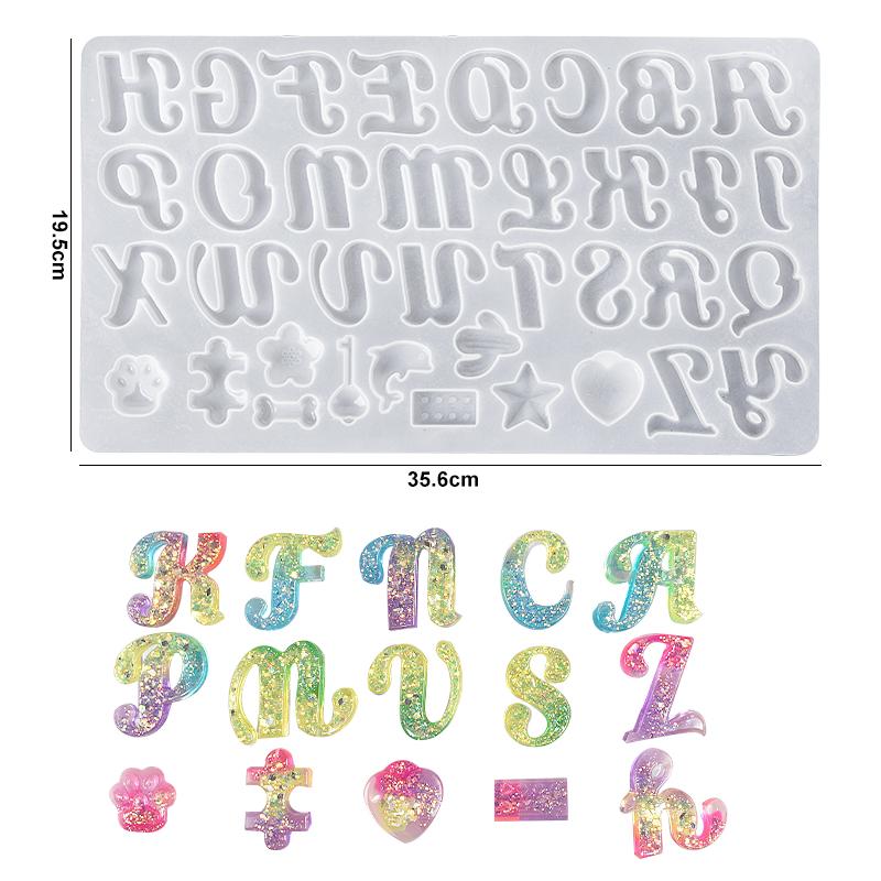 Alphabet Harz Silikonform Harz Buchstaben Zahlen Formen Alphabet Schlüsselanhänger Formen für DIY Schlüsselanhänger Schmuck Anhänger Herstellung