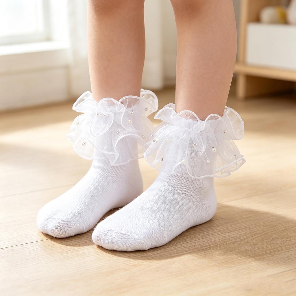 Spitzenverzierte Socken für Mädchen für Tanzaufführungen und zum Verkleiden
