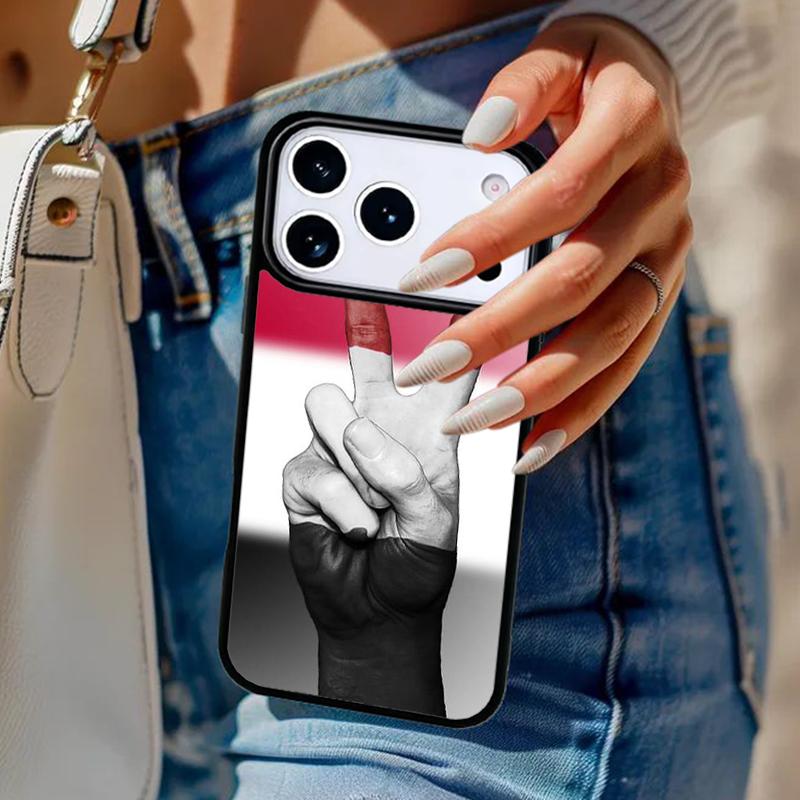 Yemen Flag Coat of Arms Phone Case For iPhone 17 Air 14 15 13 12 Max Cover For Apple 16e 11 Pro Max Plus Coque