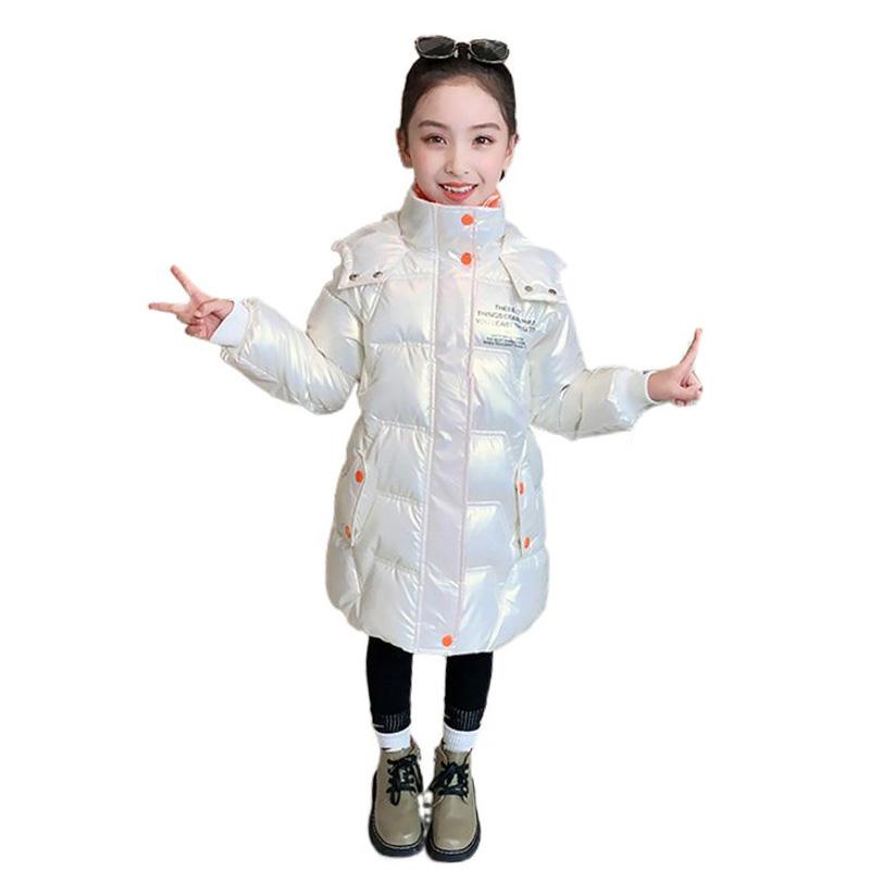 Autumn Winter Jacket for Girls Waterproof Hooded Shiny Thick Warm Girl Outerwear Coat Kids Teenages Girl Parka