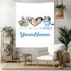 Bluey Custom Your Name Wall Decor Tapestry Art For Pet Memorial Birthdaywedding Party Backdrop Family Gift