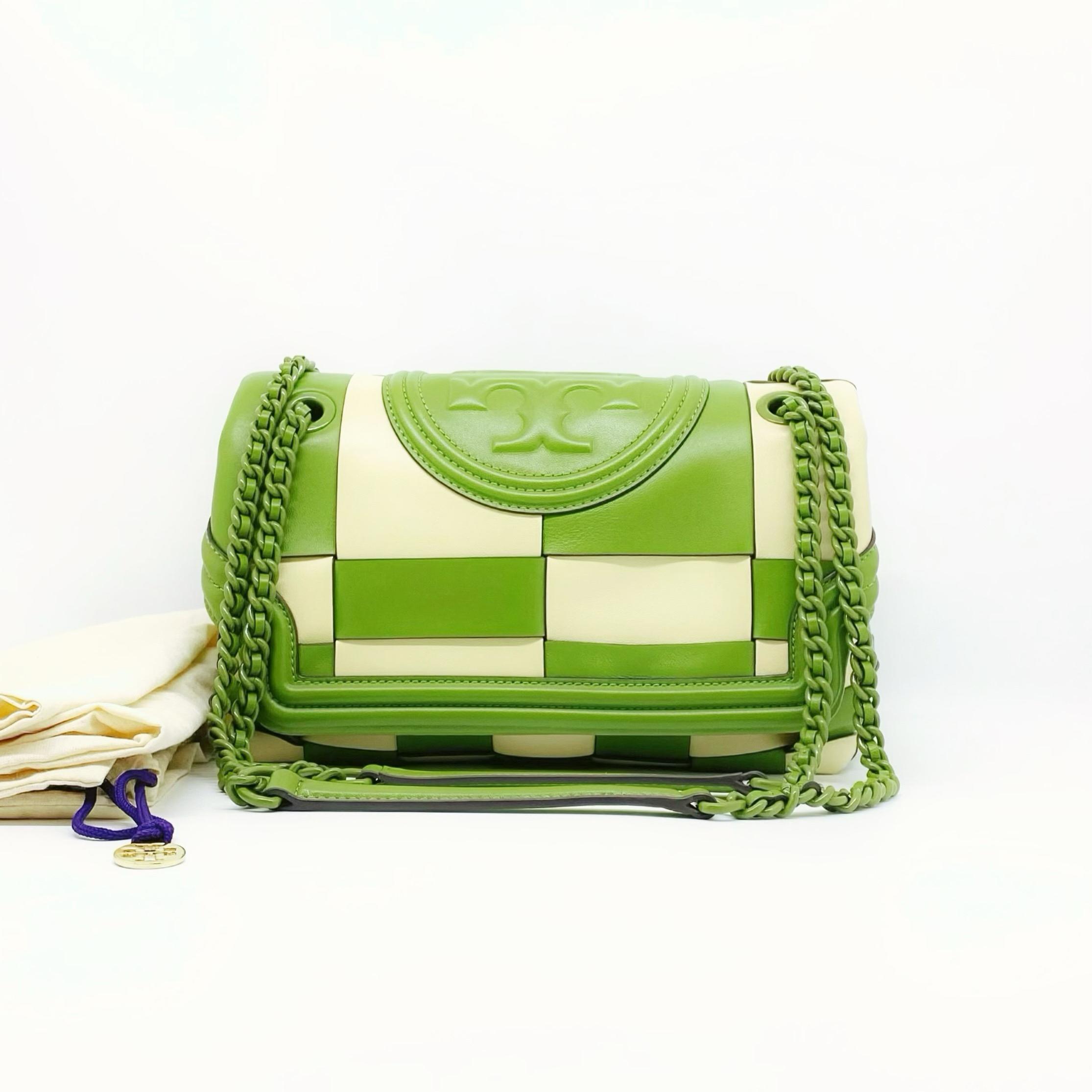 [Pre-Owned] Fleming Large Green Sheepskin Shoulder Bag - Excellent #1QOPERV ONE SIZE
