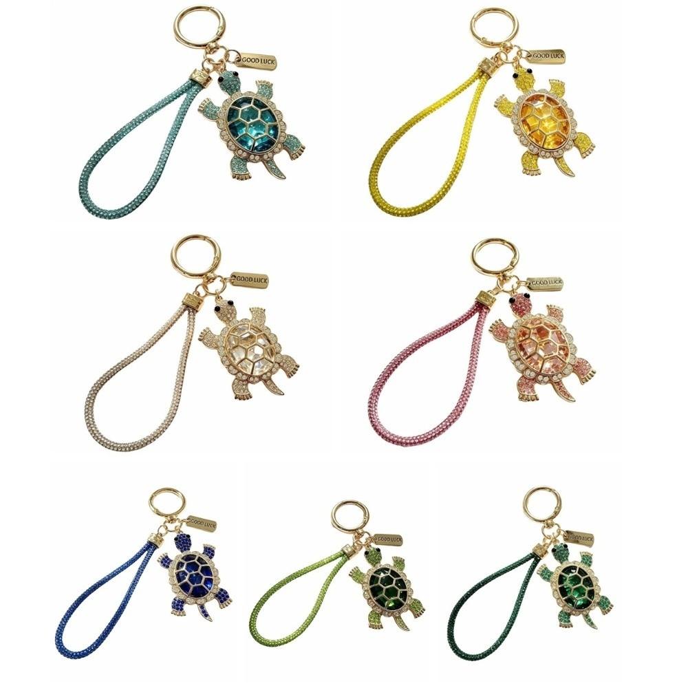 Good Fortune Turtle Keyring Imitation Crystal Animal Pendant Cute Turtle Keychain Girlfriend