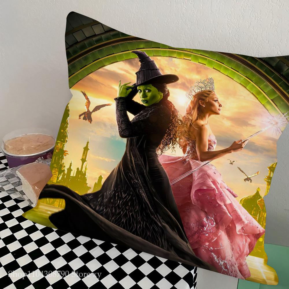 W-Wicked Part One Movie B Pillow Case Square Pillow Bedroom Sofa Leisure Comfort Cushion Car Living Room Home Decoration