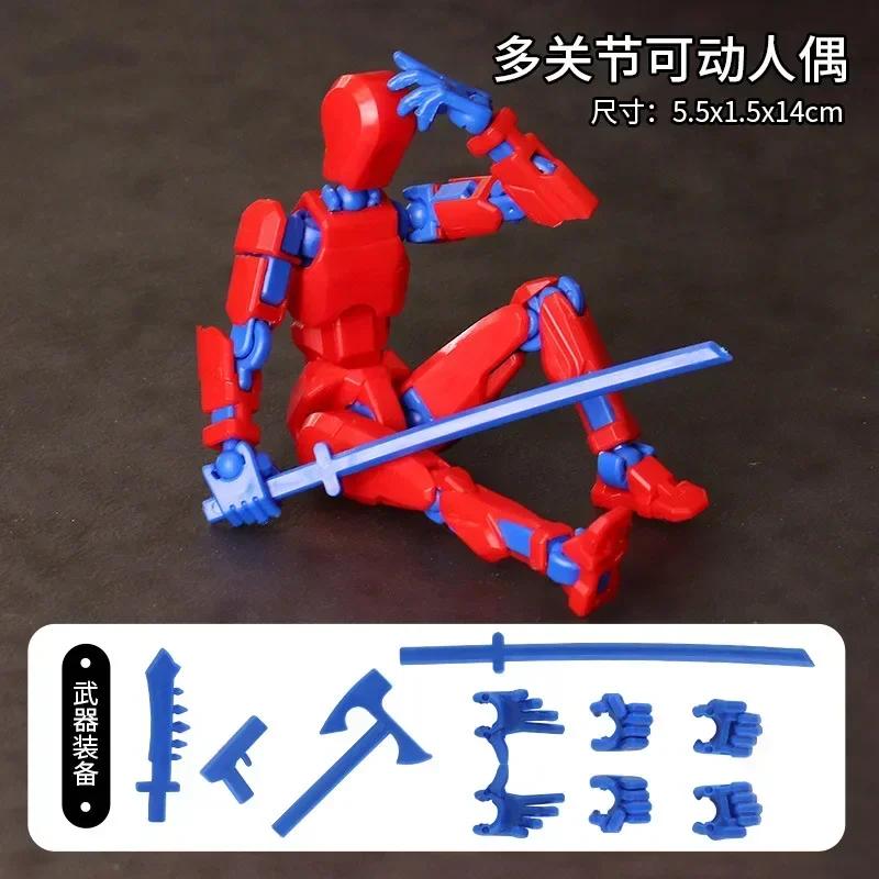 Action Figure Lucky Robot 13, Action Figure Robot Mobile Multi-Articolato Stampata in 3D, Action Figure Robot Dummy 13 per Bambini Adulti