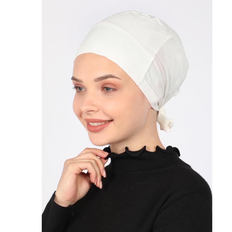 

Чепчик из чесаного хлопка Miray с лайкрой Off White One Size белый глиттер