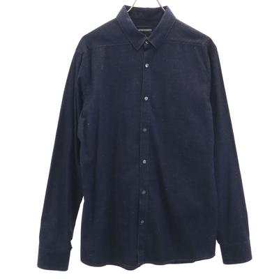 Long Sleeve Chambray Hidden Button Down Shirt L Indigo Men's Used