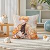 Demon Slayer Upper Moon Demons Anime Plush Pillow Cover Soft Short Plush Cushion Cover For Sofa Bedroom Home Decor Gift