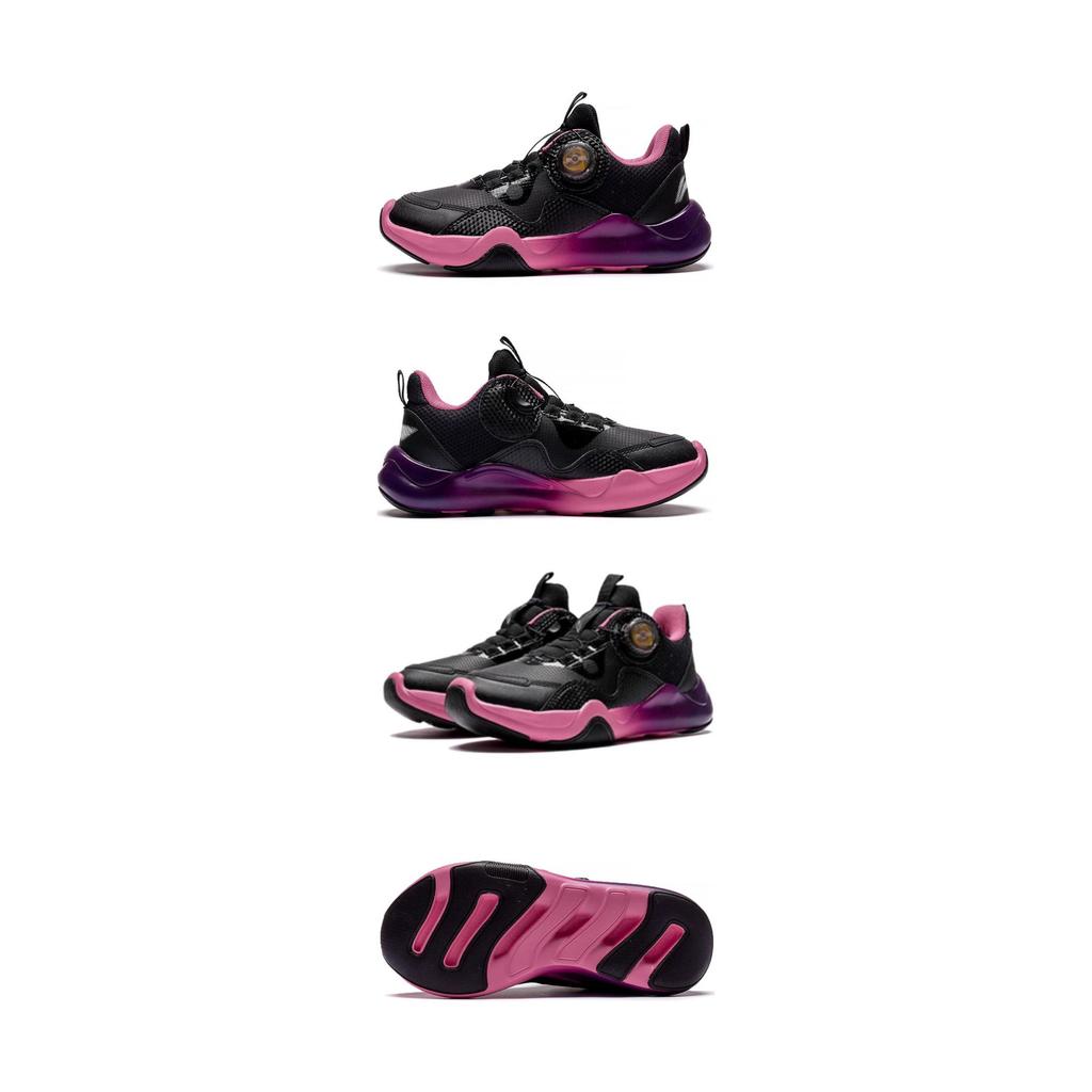 LiNing Youth Non-Slip Wear-Resistant Sports Casual Shoes Kids Sneakers Black Pink YKCS176-5