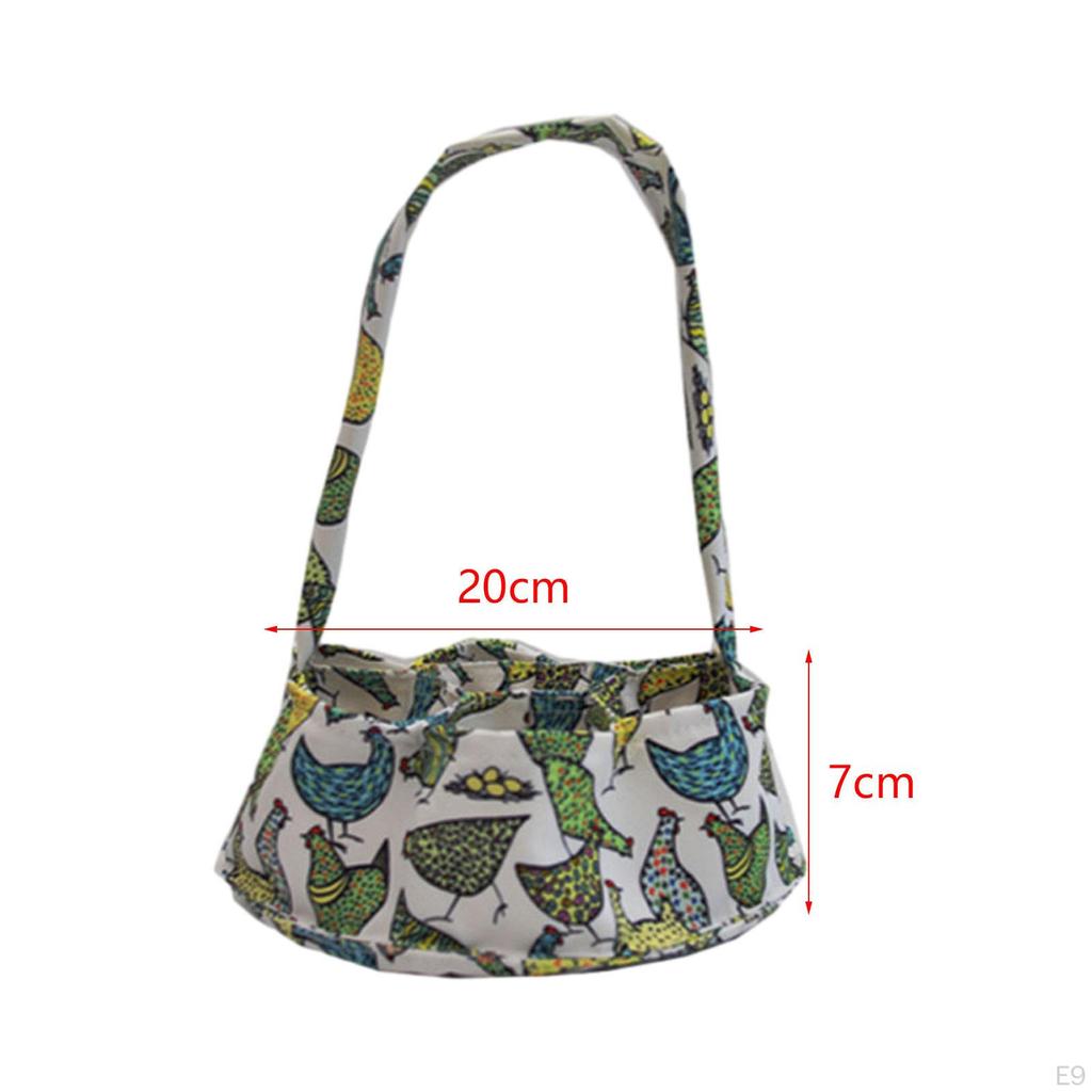 Canvas ägghållare påse Uppsamlingskorg Slitstark bärbar för ägg