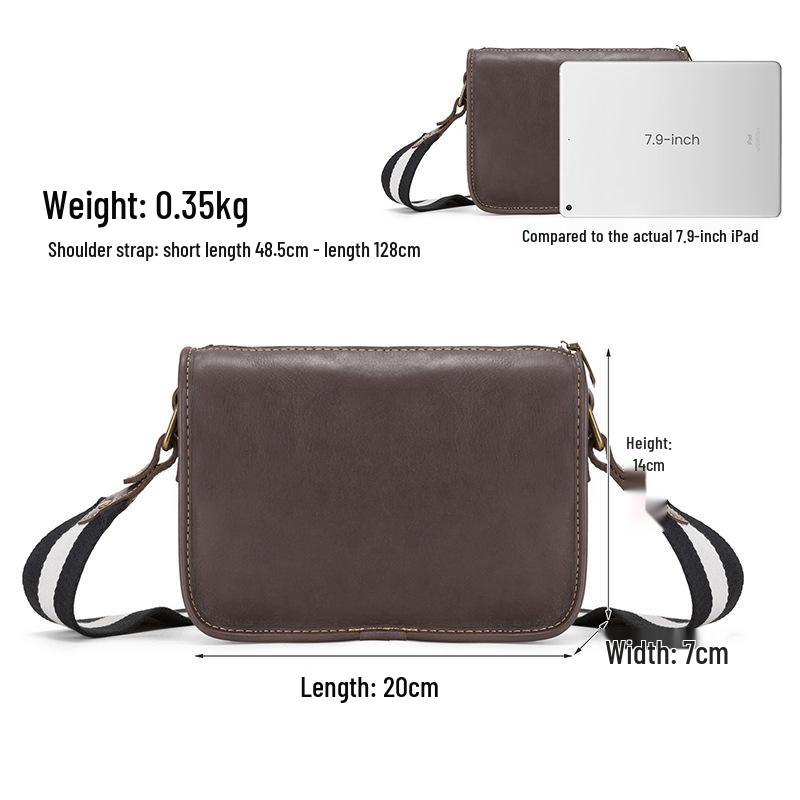 DUJIANG Men's Genuine Leather Crossbody Messenger Shoulder Bag