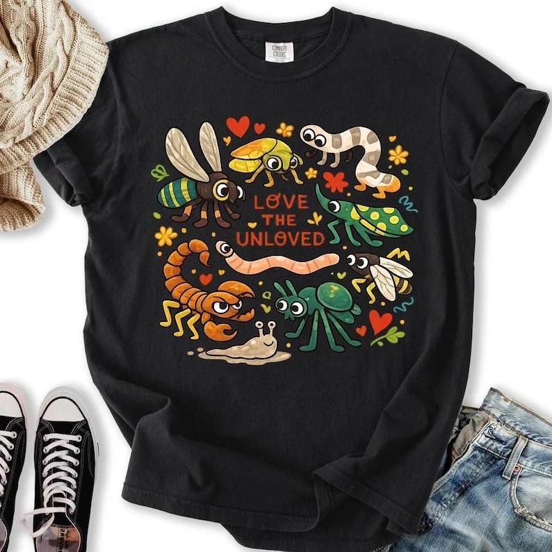 Love The Unloved Insects Shirt Worm Scorpion Animal Lover Tee S