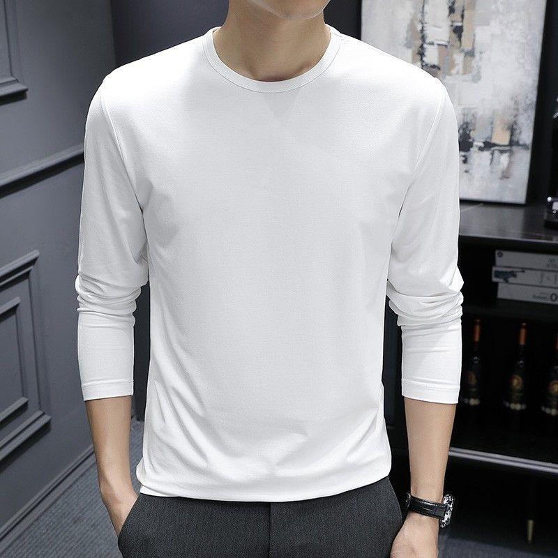 Men S Long Sleeve T Shirt Slim Fit Solid Color Casual Basic Top
