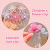 Hairpin Gradient Organza Flowers Bowknot Imitation Pearl Decor with Beaded Tassel Hair Clip