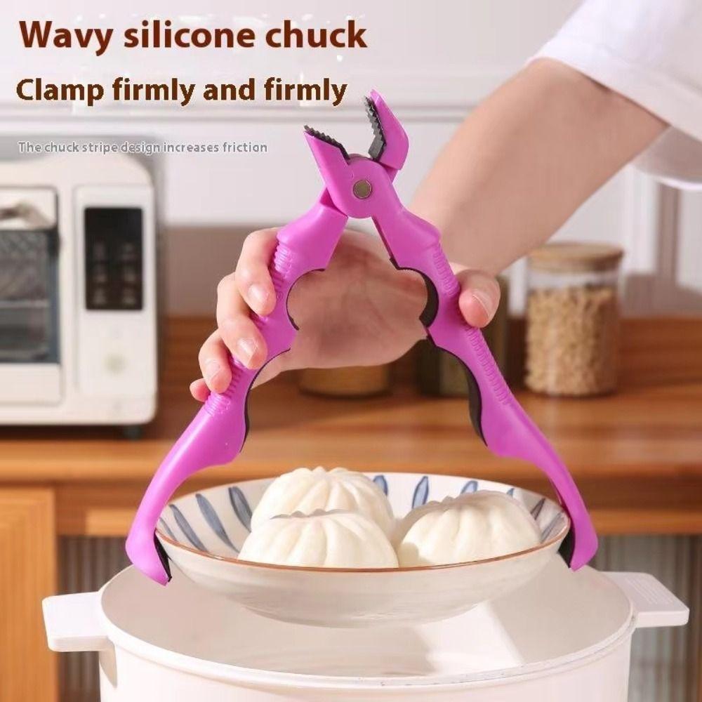 3in1 Anti-hot Bowl Plate Clips Non-Slip Hot Bowl Gripper Dish Lifter Clamp  for Dish Plate Steamer