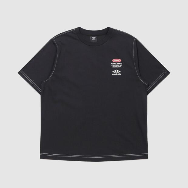 UMBRO Crispy Taslan Logo Short Sleeve T-Shirt Black Ur224Crs59 (B Type)