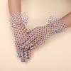 Spitzennetz Handschuhe Braut Kurze Handschuhe Spitze für Hochzeiten Verlobungsfeiern Etikette Kurze Handschuhe mit Punktmuster