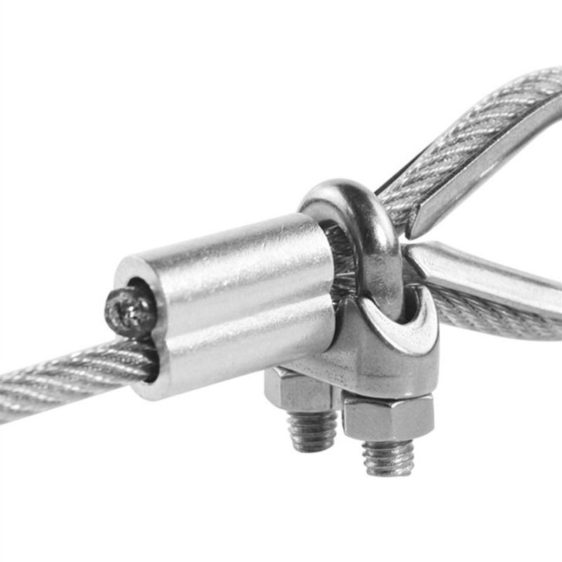 10-50Pcs 8-Shape M1 to M12 Crimp Sleeve Double Hole Fixing Clip Cable Clip Aluminum Hardware Wire Ferrules Steel Wire Rope