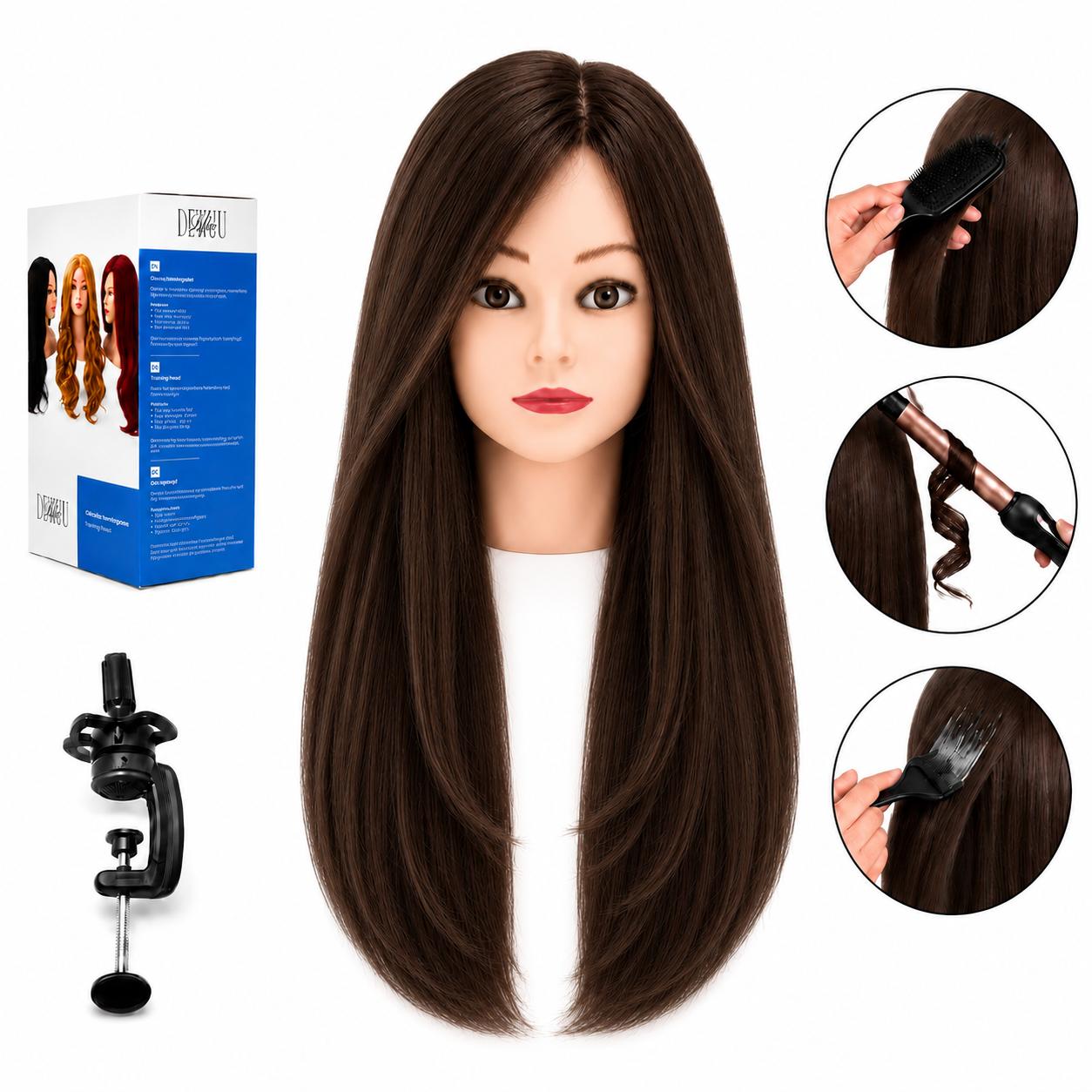 Ela hairdressing training head, natural hair