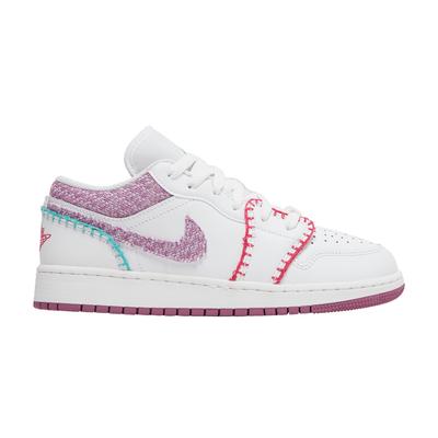 Kids' Sneakers Jordan 1 Low White Light Bordeaux (GS) White/Rush Pink/Washed Teal/Light Bordeaux