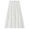 Women's Hemp Blend A-Line Midi Skirt with Lace Trim