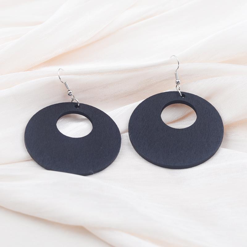 Bohemian Hohl Große Runde Hängende Ohrringe für Damen Geometrie Holz Ohrhänger Hochzeitsparty Trendiger Vintage Haken Schmuck Geschenk