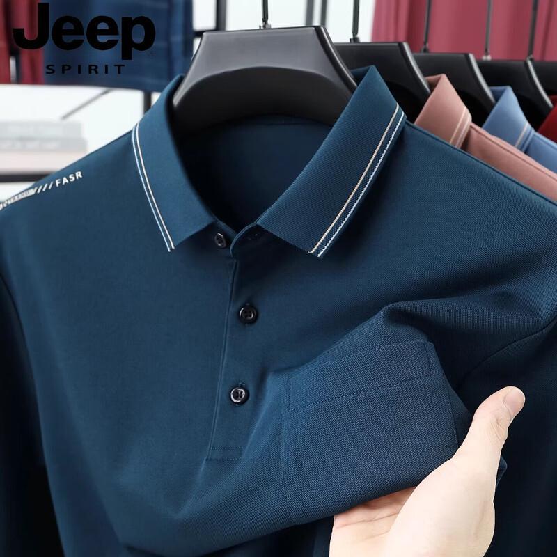JEEP SPIRIT Men s Long Sleeve Polo Shirt L