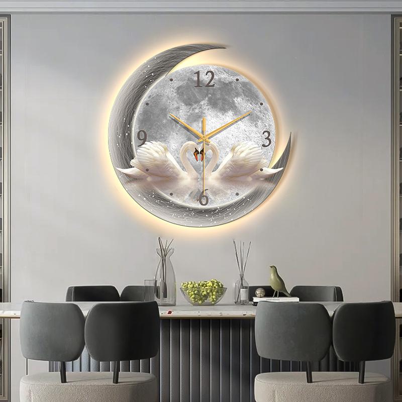 Luxury Restaurant Wall Clock Corridor Wall-Mounted Silent Digital Clock High End LED Dining Table Large Wall Clock Wall Watch