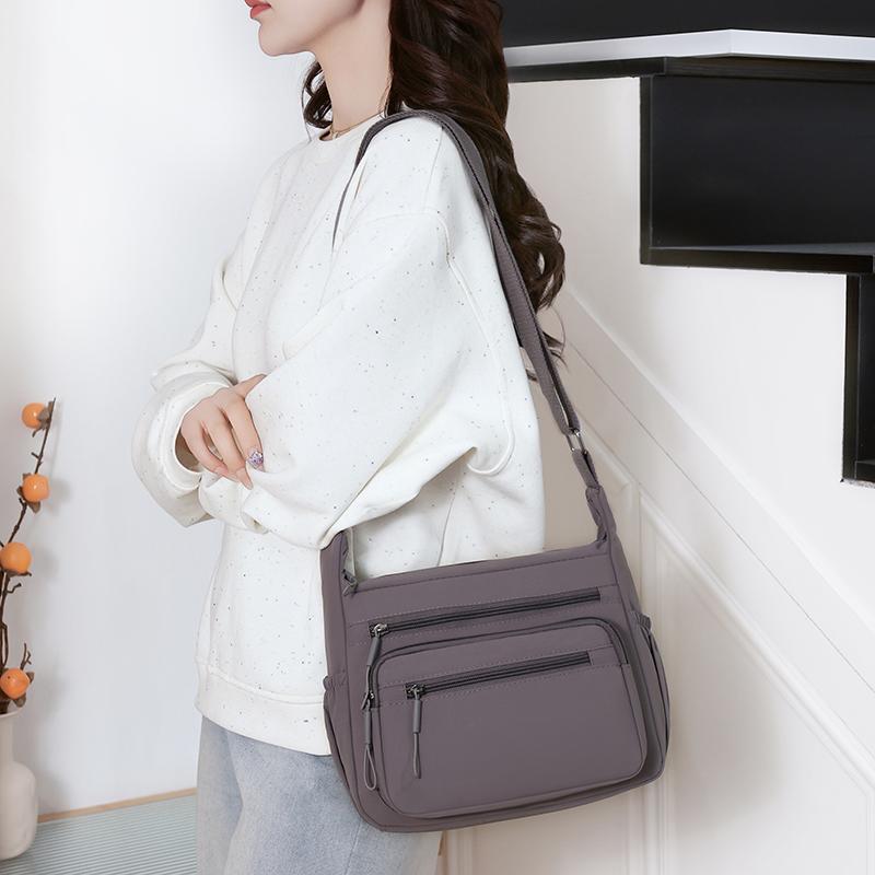 Women's Multi-layer Shoulder Bag Nylon Water-repellent Large Capacity Crossbody Bag Mother Bag
