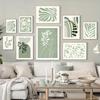 1pc Frameless Bohemian Green Leaves and Flowers Abstract Canvas Art Printing,Living Room,Bedroom or Office Wall Ation