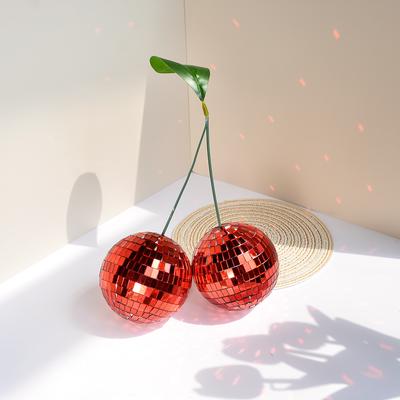 Stage Party Atmosphere Decorative Balls Exquisite Cherry Disco Balls Mirror Glass Emulates Cherry Disco Balls Handmade Glitter