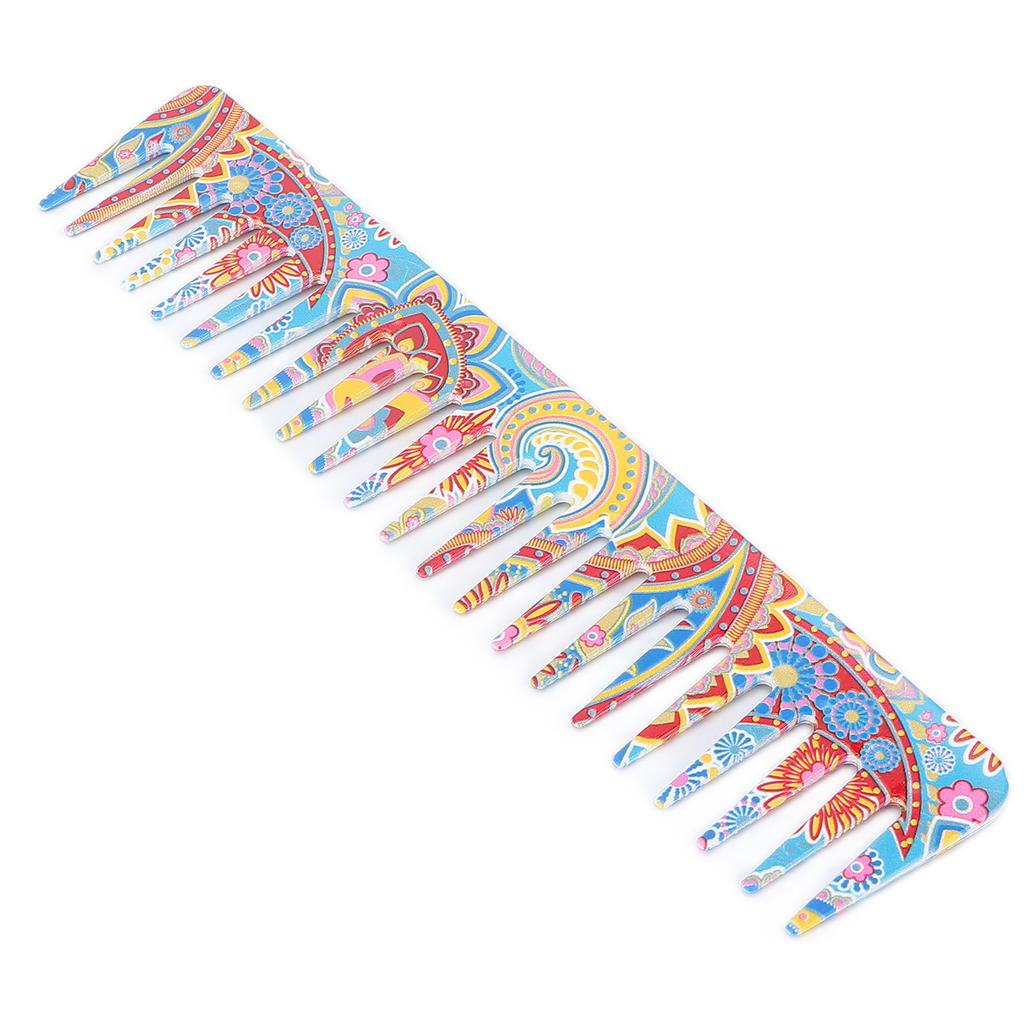 Wide Tooth Comb Exquisite Pattern Travel Portable Hair Detangling Comb Styling Tool for Wet Dry Hair