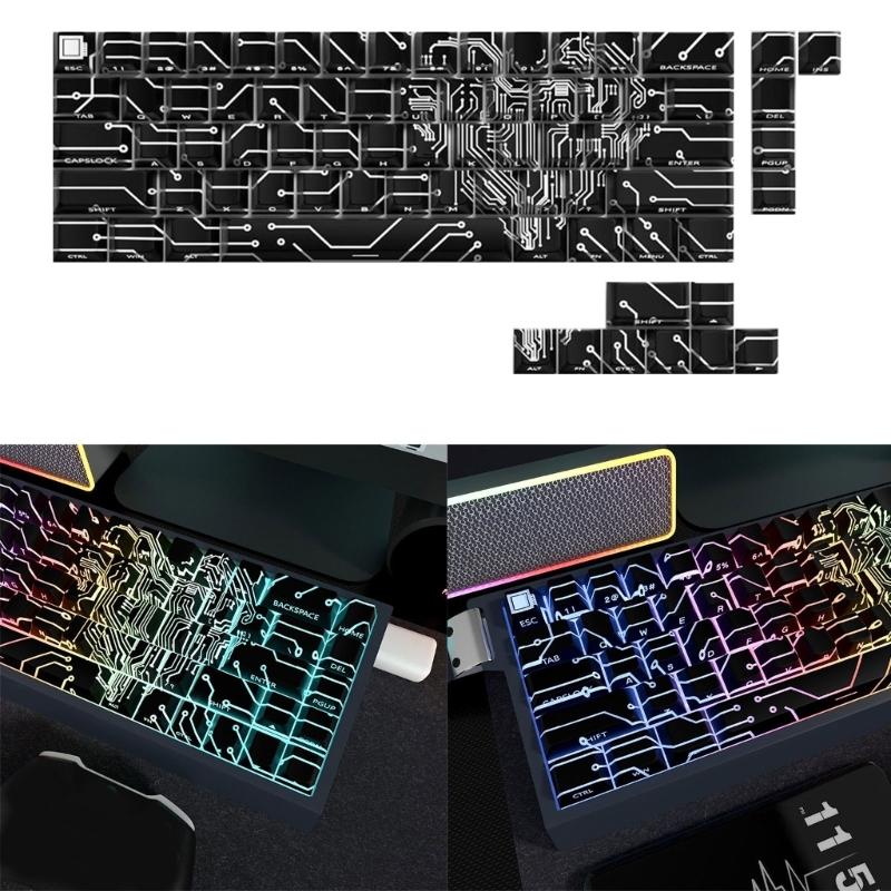 Keycaps traslucidi con stampa laterale 64/74 tasti Love Circuit Profilo Originale Sublimazione Keycap retroilluminato per tastiere meccaniche