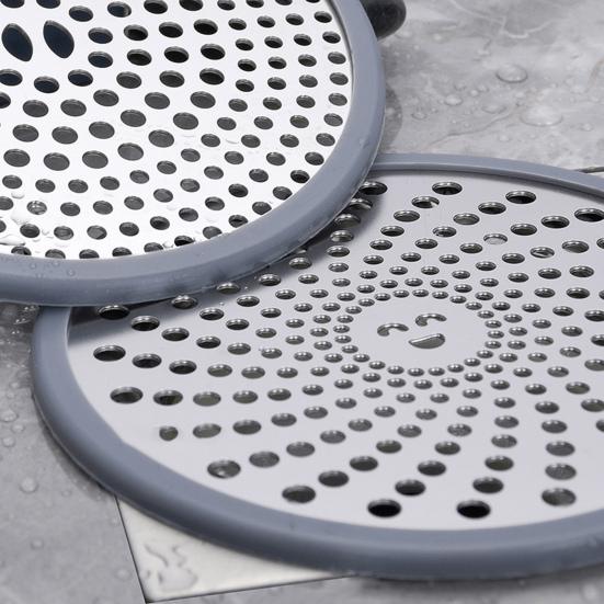 Stainless Steel Floor Drain Filter Hair Catcher with Silicone Ring Rust-Resistant Bathroom Sink Strainer Shower