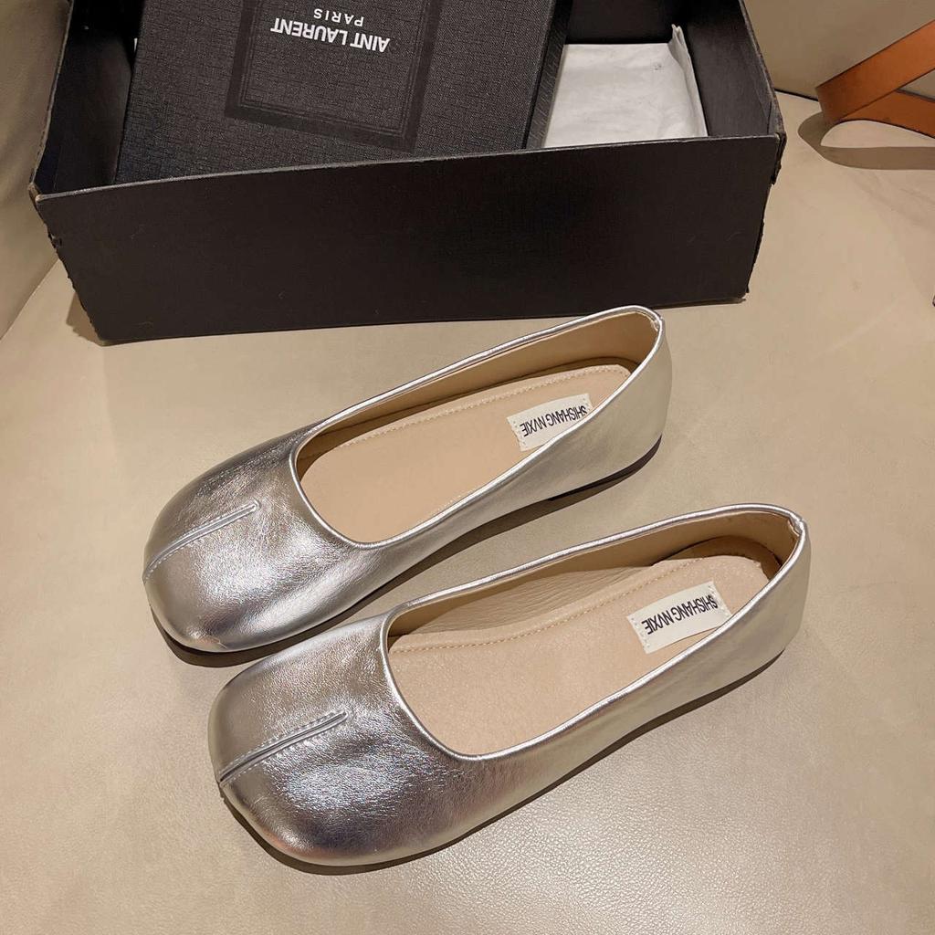 Weiches Leder weichsohlige Einzelschuhe Damen flachsohlige 2025 neu koreanische Version vielseitige Mode lässig ein Pedal Lazy Doudou Schuhe