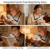 40 LED Reading Magnifying Glass Rechargeable Handheld Magnification Glass  Book Reading