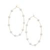 1 Pair Women Large Hoop Earrings Faux Pearl Round Circle Exaggerated Style Party Prom Formal Occasion Ear Hoop Ear Jewelry