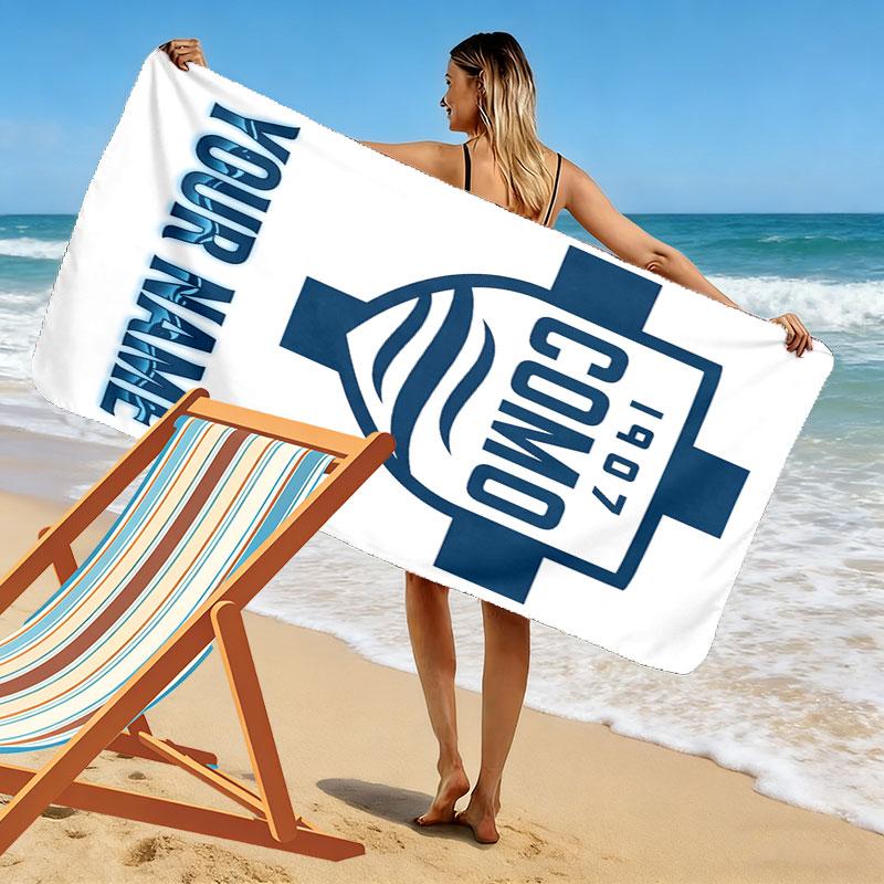Custom Como Print Beach Towel, Large Soft Quick Dry Towel for Beach Camping Swimming