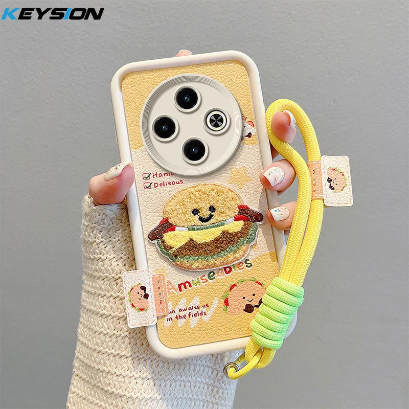 

KEYSION Мультяшный Милый Плюшевый Вышитый Чехол для TECNO Spark 30C со Шнурком Кожаный Противоударный Чехол для Телефона для TECNO Spark 30C for Spark 30C