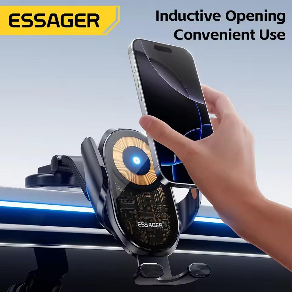 Essager Magnetic Car Phone Holder 15W Wireless Charging Touch Control Car Air Vent Stand for iPhone 16 15 Xiaomi Samsung Huawei