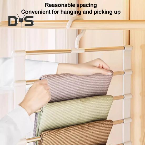 2/3Pcs Trouser Hangers with Rotatable Hooks Space-saving Foldable Design Multipurpose Skirts Scarves Storage Holders