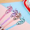 4Pcs Cute Unicorn Crystal Ballpoint Pens Creative Diamond Rotating Blue Writing Ballpoint Pen Unicorn Cat Love Style